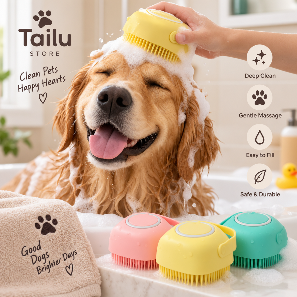 Tailu Pet Bath & Massage Brush